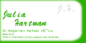 julia hartman business card